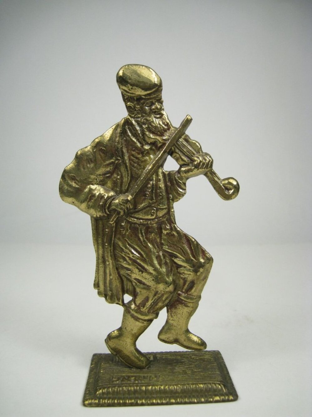 Vintage Tamar Israel Brass Dancing Jewish Fiddler Figurine Folk Art 6 in Judaica
